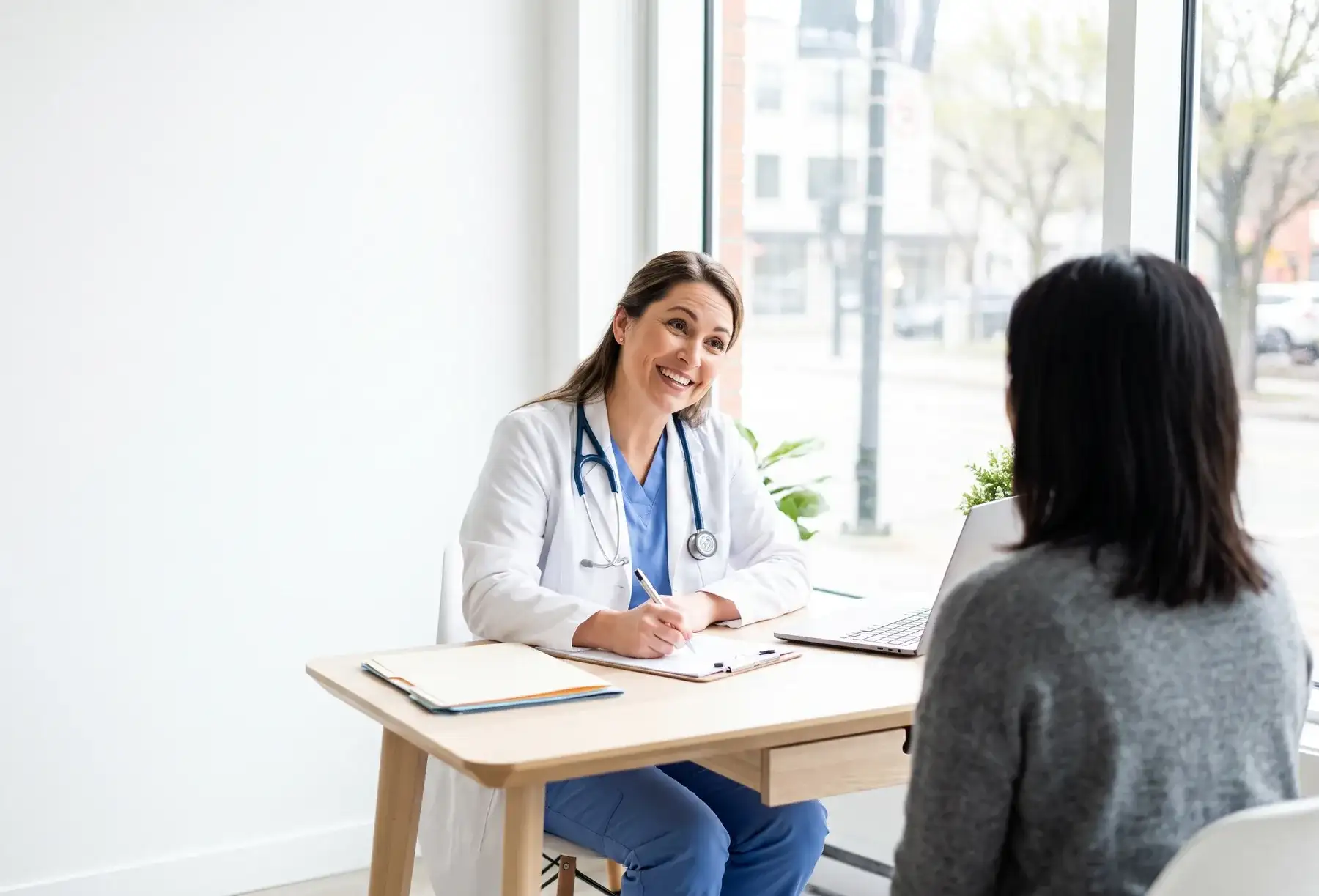Doctor consultation during a pre-employment physical exam in Houston